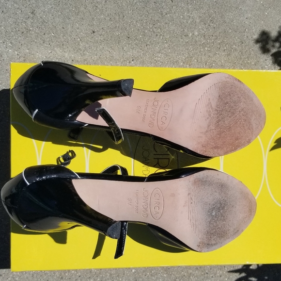 Circa Joan & David DJ Moss Black/White Ankle Strap Heeled Shoes - Picture 4 of 9